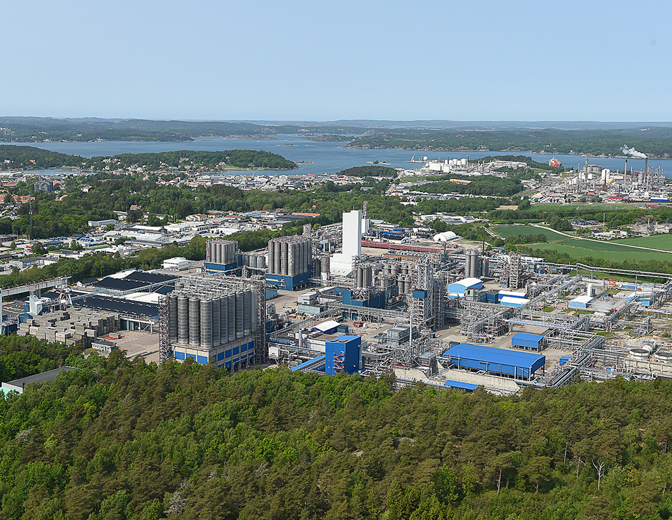 Oversiktsbilde av Borealis-anlegget i Stenungsund