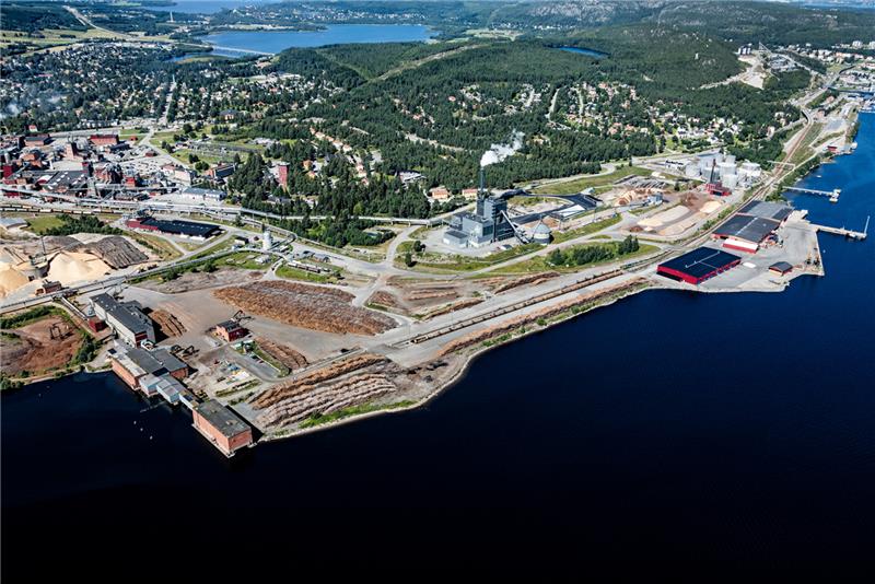 Oversiktsbilde av industriområdet i Örnsköldsvik